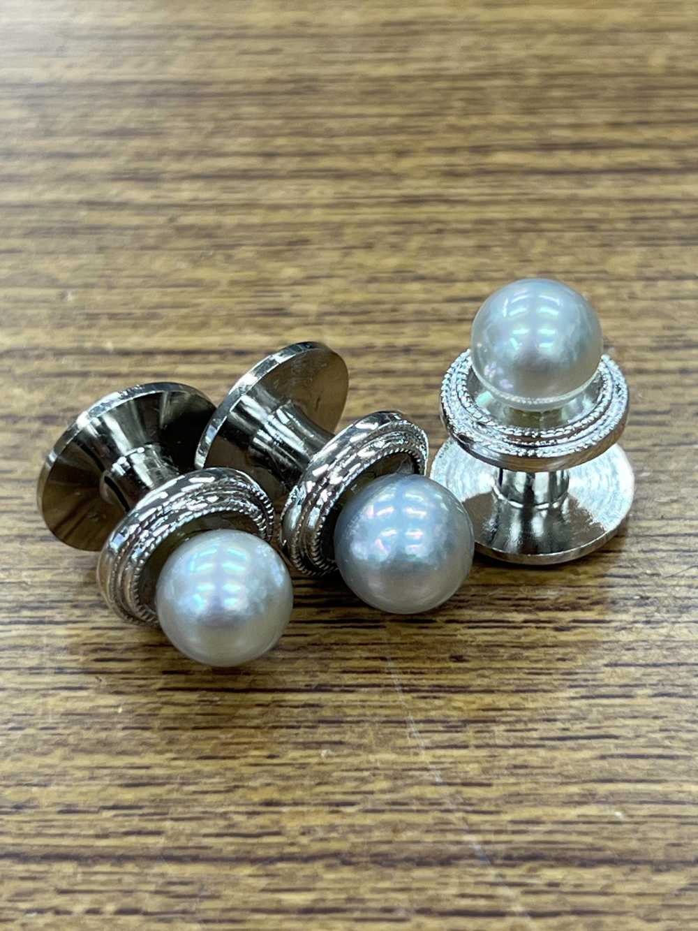 3002 Black Pearl One-touch Stud Button, Silver[Formal Accessories] Yamamoto(EXCY)