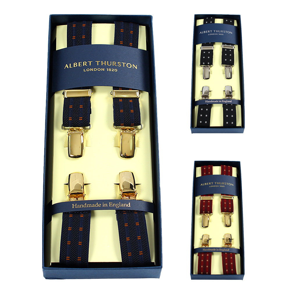 ATX-2478 Albert Thurston Polka Dot Suspenders 25mm Elastic (Elastic Band)[Formal Accessories] ALBERT THURSTON