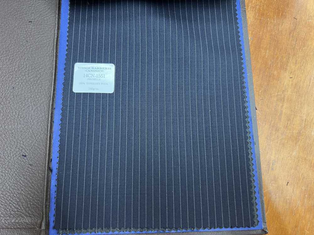 14CN-1551 CANONICO PRUNELLE BLACK STRIPE[Textile] CANONICO