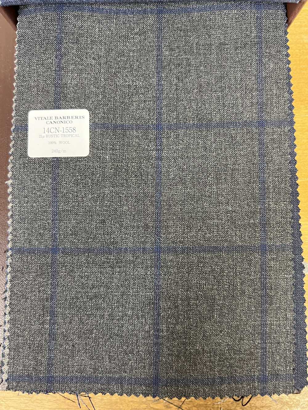 14CN1558 CANONICO 21μ RUSTIC TROPICAL Windowpane Dark Gray[Textile] CANONICO