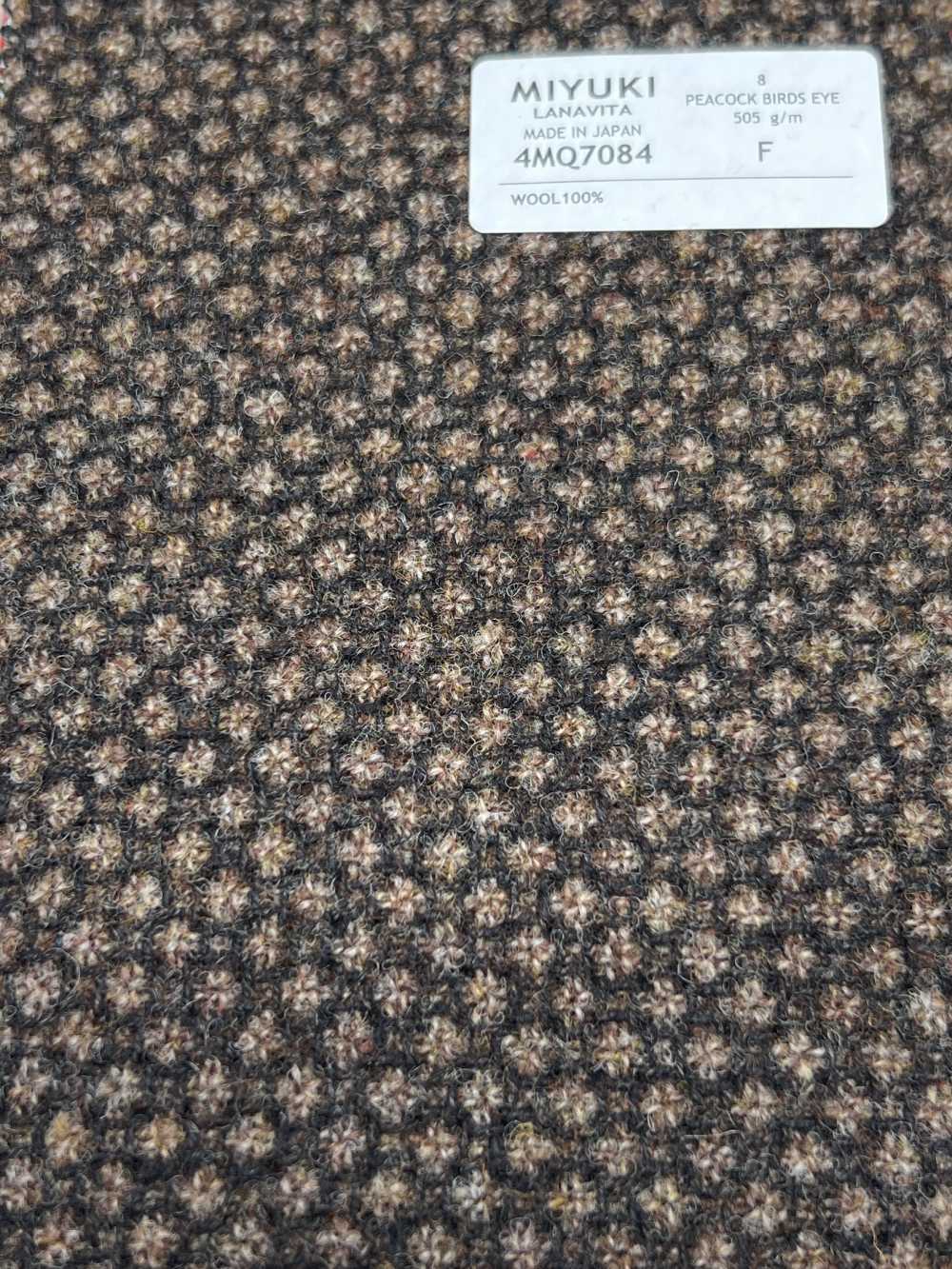 4MQ7084 VARAIETES PEACOCK BIRDS EYE Medium Brown[Textile] Miyuki Woolen Mills