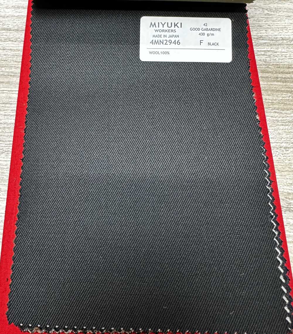 4MN2946 VARAIETES GOOD GABARDINE BLACK[Textile] Miyuki Woolen Mills