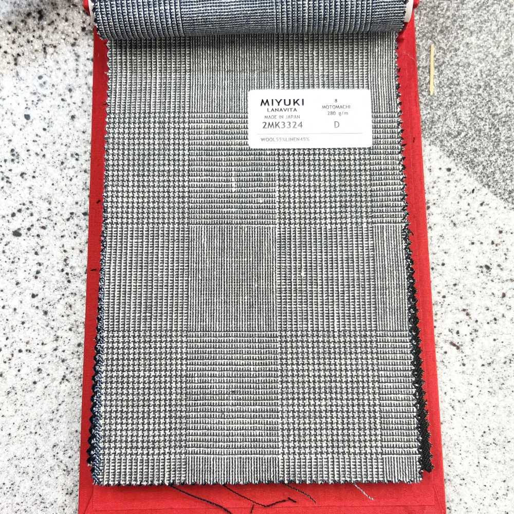2MK3324 25SS Textile MIYUKI VARAIETES MOTOMACHI Light Gray Check Miyuki Keori (Miyuki)