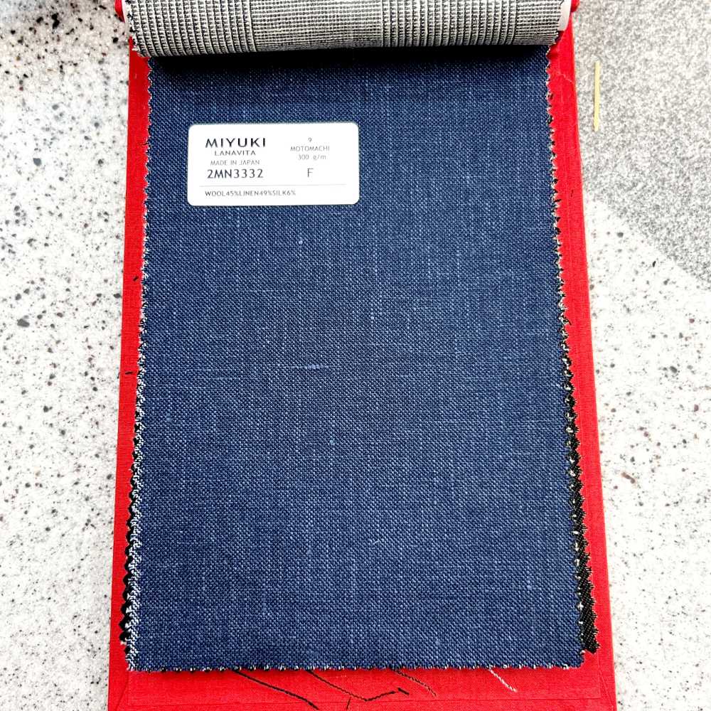 2MN3332 25SS MIYUKI Textile MOTOMACHI Navy Blue No Pattern Miyuki Keori (Miyuki)