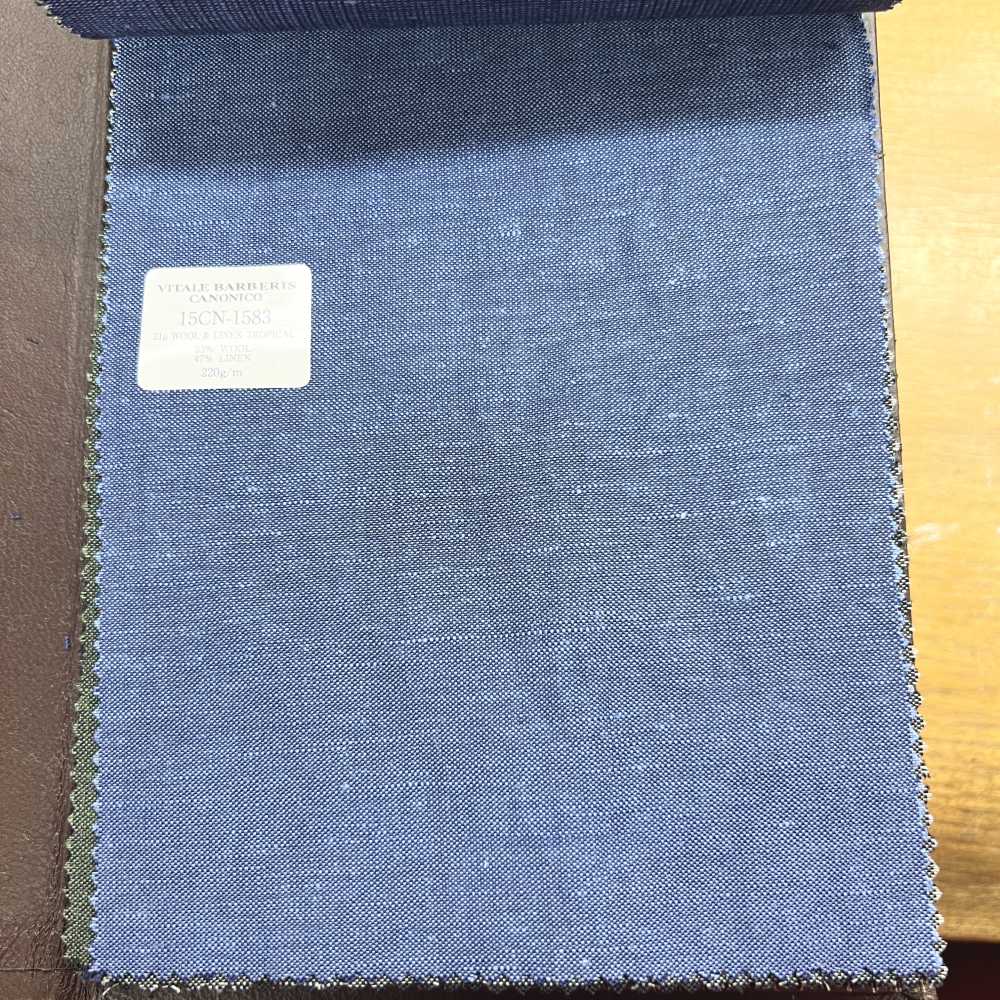 15CN1583 CANONIC 21μ WOOL&LINEN TROPICAL No Pattern Blue[Textile] CANONICO