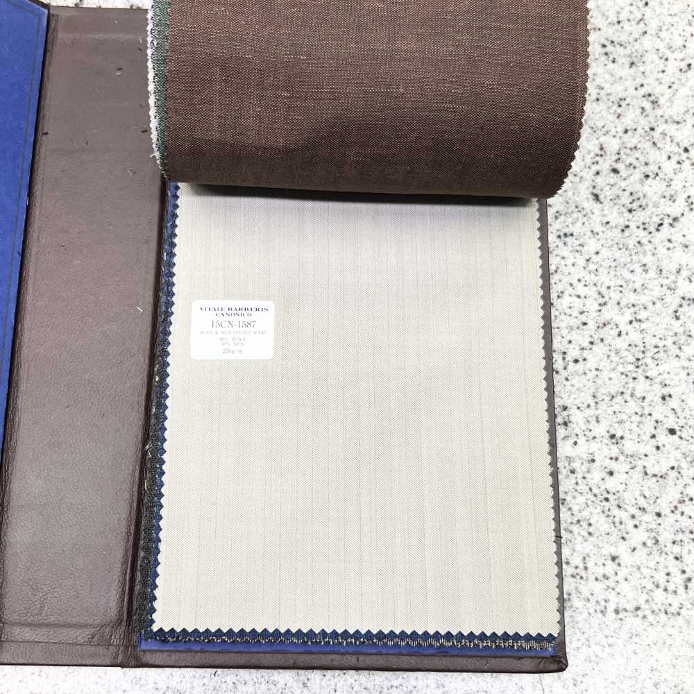 15CN1587 CANONIC WOOL&SILK DOUBLE WARP Beige Herringbone[Textile] CANONICO