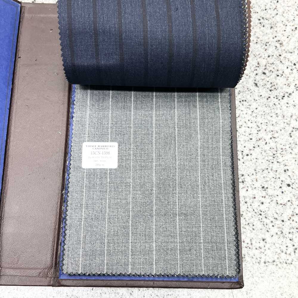 15CN1598 2025SS CANONIC 21μ RUSTIC TROPICAL Pencil Stripe Grey[Textile] CANONICO