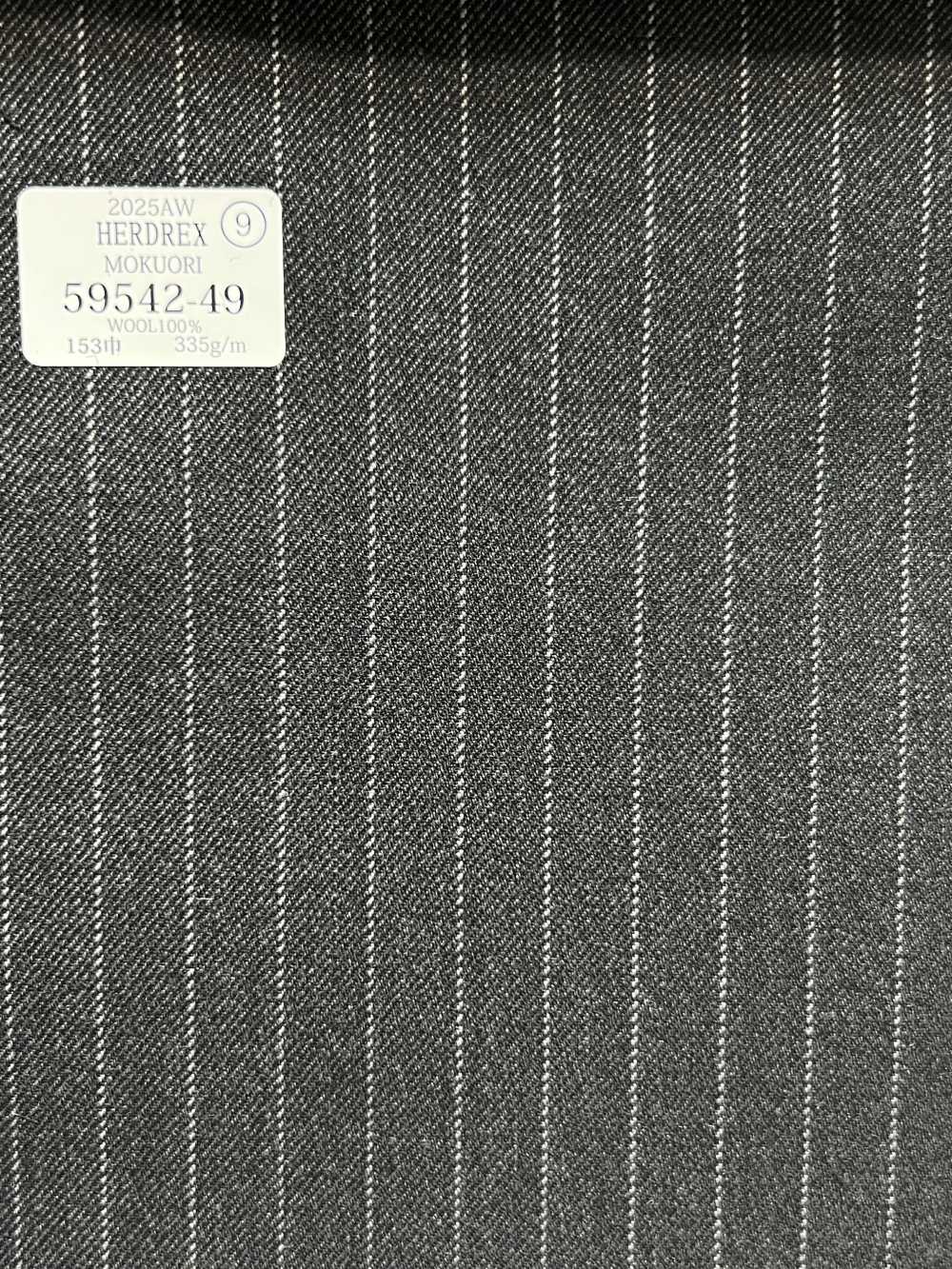 59542-49 25AW HERDREX [MOKUORI] Mokuori Gray Pencil Stripe Deodorant Wool[Textile] Kunishima Co., Ltd.