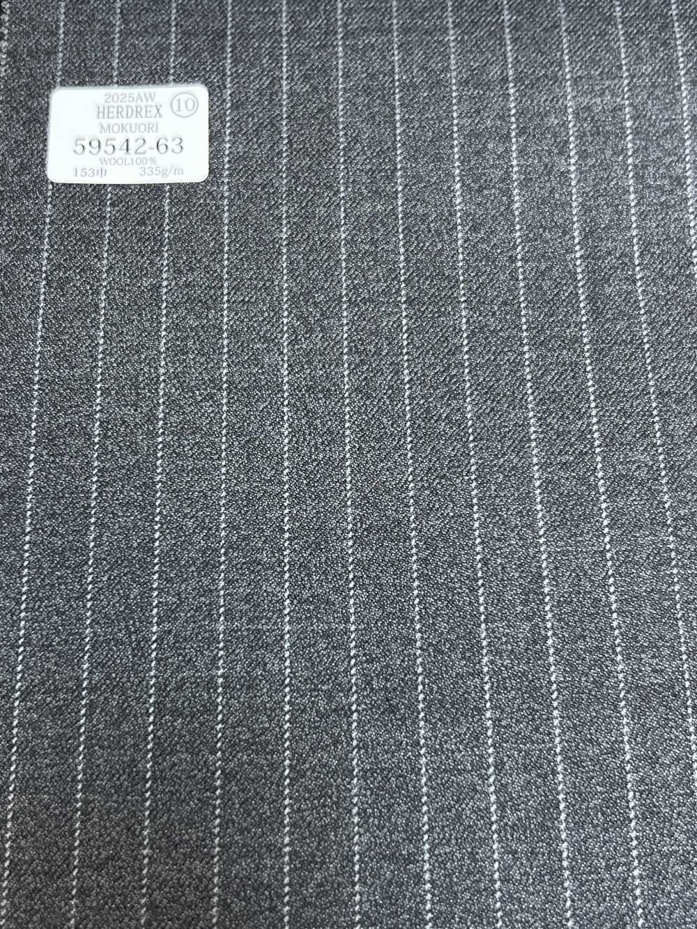 59542-63 25AW HERDREX [MOKUORI] Mokuori Medium Gray Pencil Stripe Deodorant Wool[Textile] Kunishima Co., Ltd.