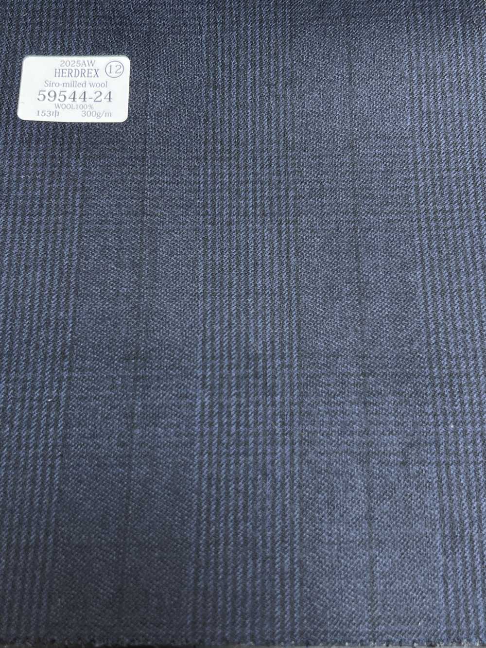 59544-24 25AW HERDREX [Siro-milled Wool] Siro-milled Wool Navy Glen Check[Textile] Kunishima Co., Ltd.