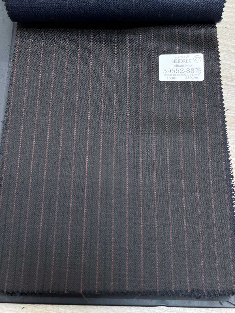 59552-88 25AW HERDREX [Brilliant Max] Brilliant Max Dark Brown Alternate Stripe[Textile] Kunishima Co., Ltd.