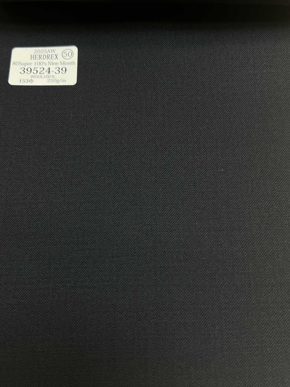 39524-39 25AW HERDREX [80 SUPER 100'S NINE MONTH] Navy No Pattern[Textile] Kunishima Co., Ltd.