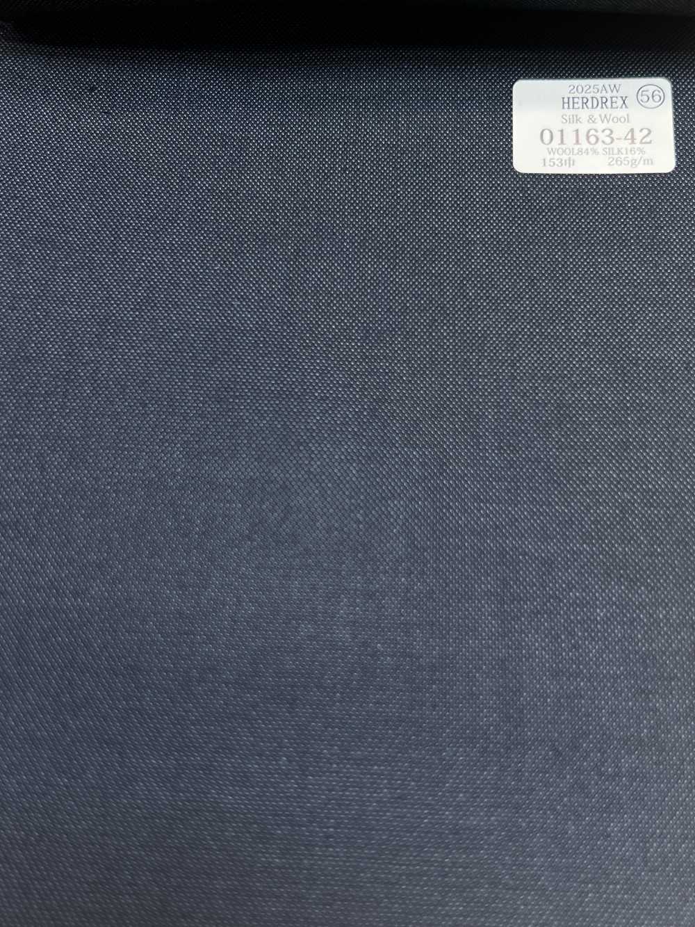 01163-42 25AW HERDREX [Silk & Wool] Silk And Wool Navy No Pattern[Textile] Kunishima Co., Ltd.