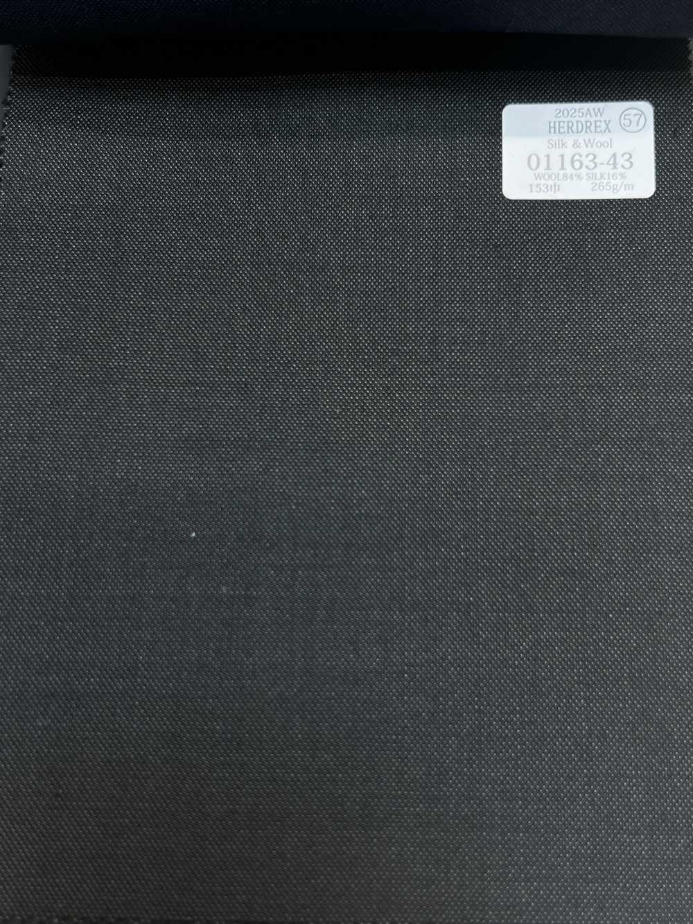 01163-43 25AW HERDREX [Silk & Wool] Silk And Wool Charcoal Heaven Gray No Pattern[Textile] Kunishima Co., Ltd.