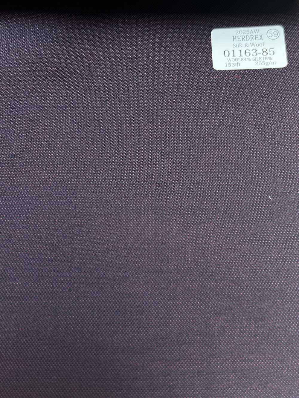 01163-85 25AW HERDREX [Silk & Wool] Silk And Wool Purple No Pattern[Textile] Kunishima Co., Ltd.