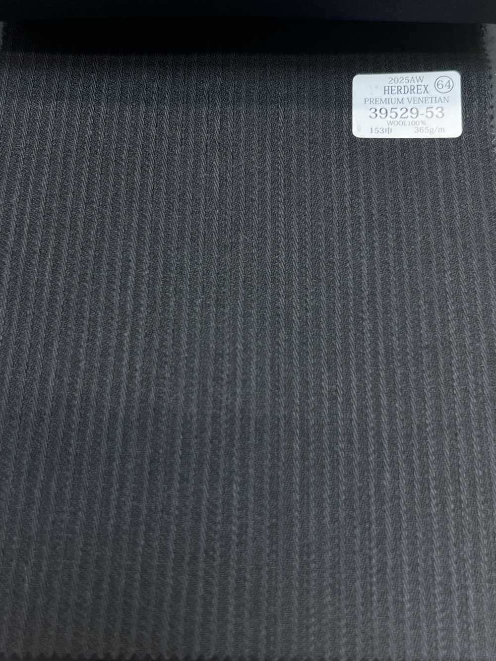 39529-53 25AW HERDREX [PREMIUM VENETIAN] Premium Venetian Charcoal Heaven Gray Gray Shadow Stripe[Textile] Kunishima Co., Ltd.