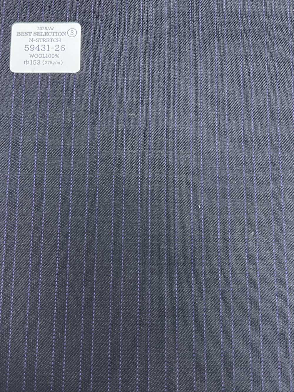 59431-26 25AW BEST SELECTION [N-STRETCH] N-STRETCH Navy X Purple Shadow Stripe[Textile] Kunishima Co., Ltd.