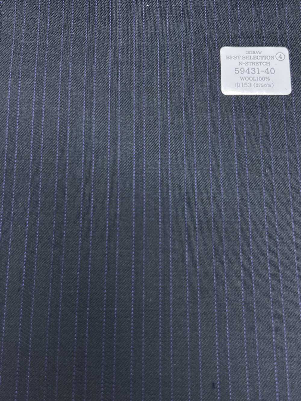 59431-40 25AW BEST SELECTION [N-STRETCH] N-Stretch Dark Navy X Purple Shadow Stripe[Textile] Kunishima Co., Ltd.