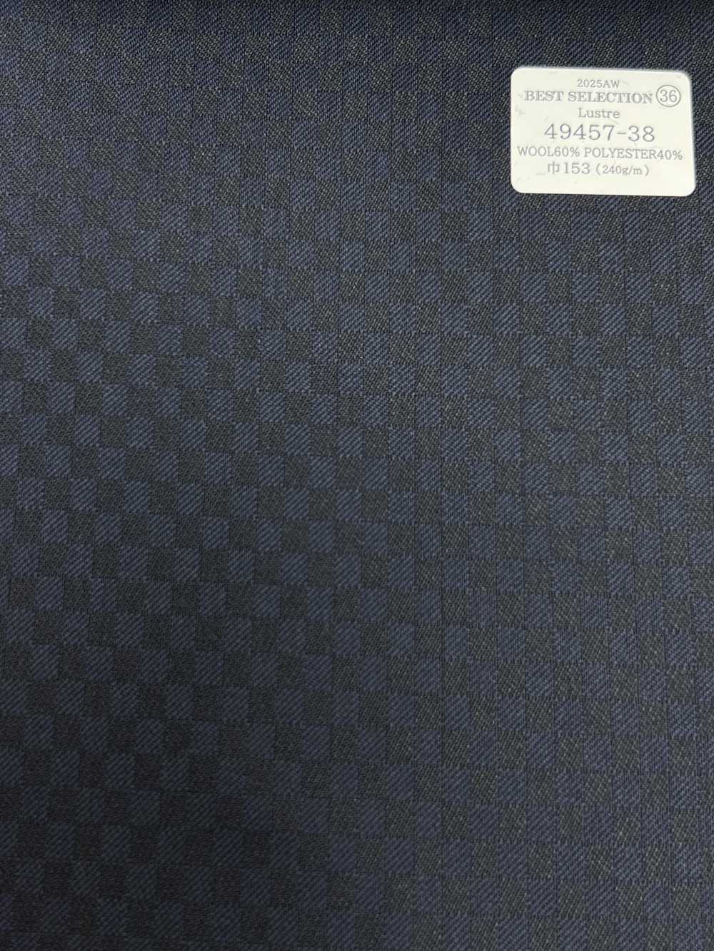 49457-38 25AW BEST SELECTION [Lustre] Luster Navy Checkered Shadow[Textile] Kunishima Co., Ltd.