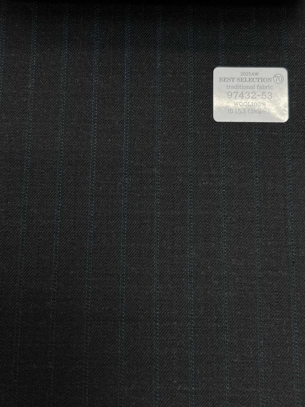 97432-53 25AW BEST SELECTION [traditional Fabric] Traditional Fabric Charcoal Heaven Gray Stripe[Textile] Kunishima Co., Ltd.