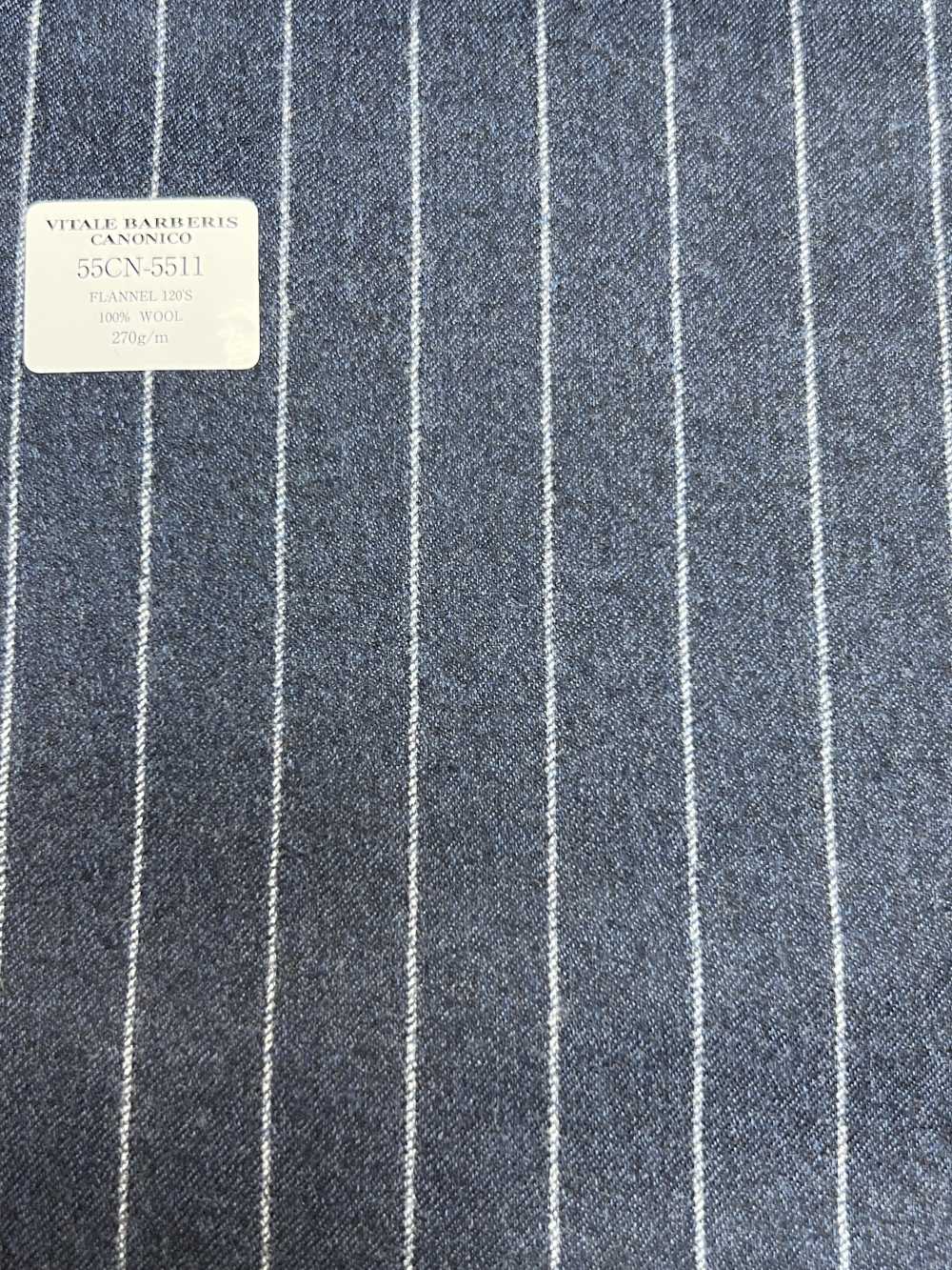 55CN5511 CANONICO FLANNEL 120'S Blue Stripe[Textile] CANONICO