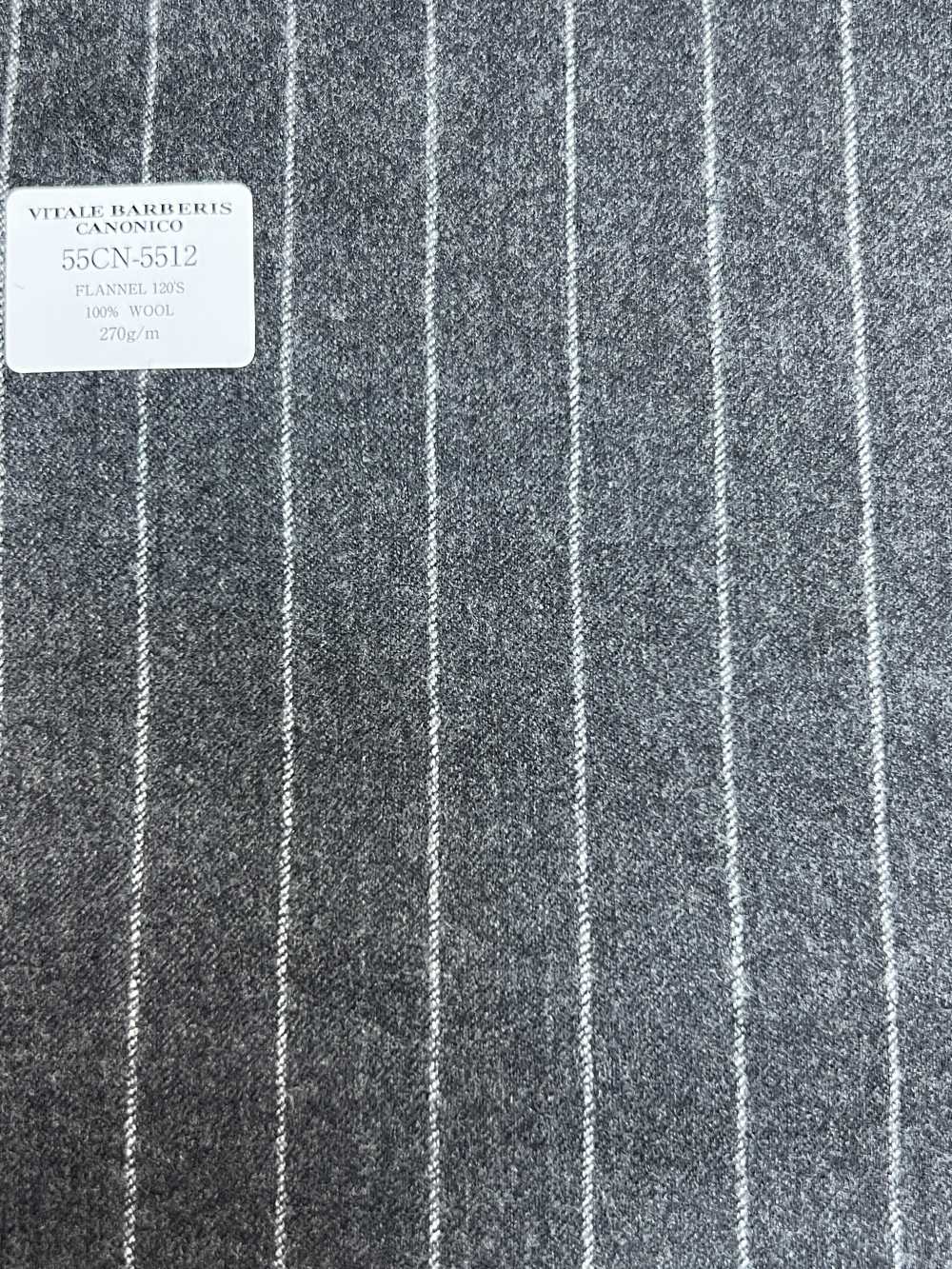 55CN5512 CANONICO FLANNEL 120'S Gray Stripe[Textile] CANONICO