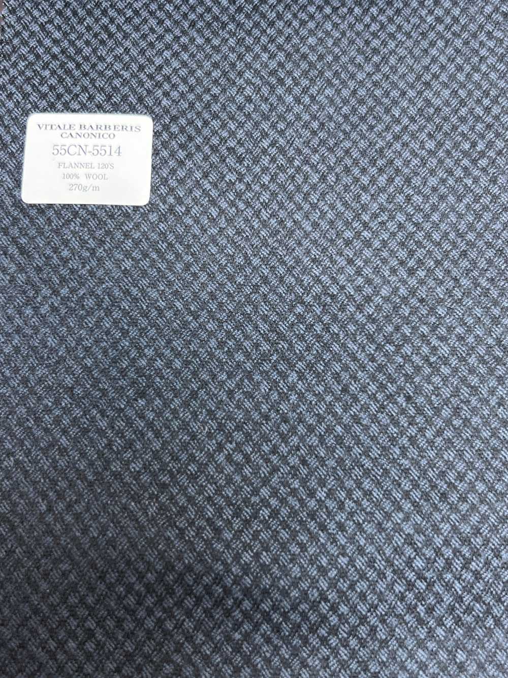 55CN5514 CANONICO FLANNEL 120'S Navy Bird's-eye Pattern[Textile] CANONICO