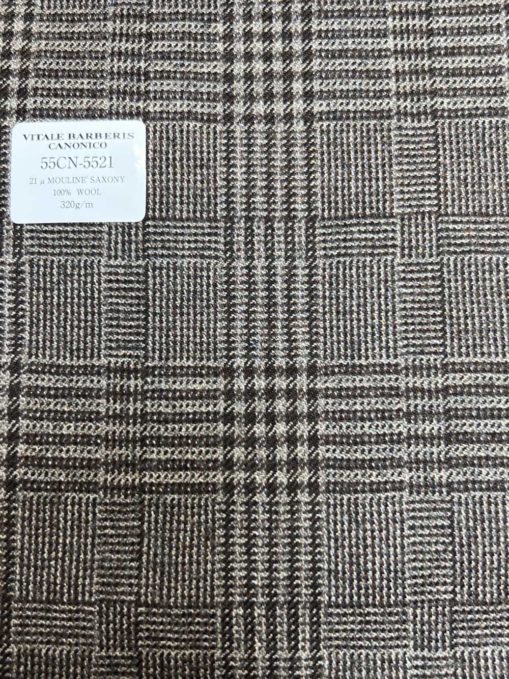 55CN5521 CANONICO 21μ MOULINE' SAXONY Brown Glen Check[Textile] CANONICO