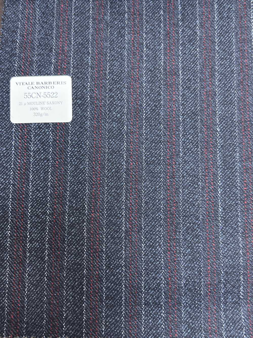 55CN5522 CANONICO 21μ MOULINE' SAXONY Navy Alternate Stripe[Textile] CANONICO