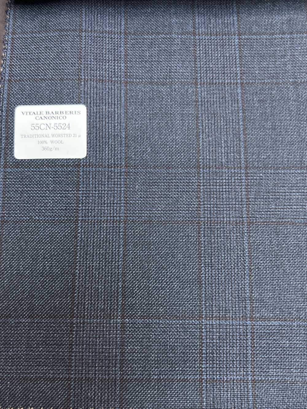 55CN5524 CANONICO TRADITIONAL WORSTED 21μ Navy Glen Check[Textile] CANONICO