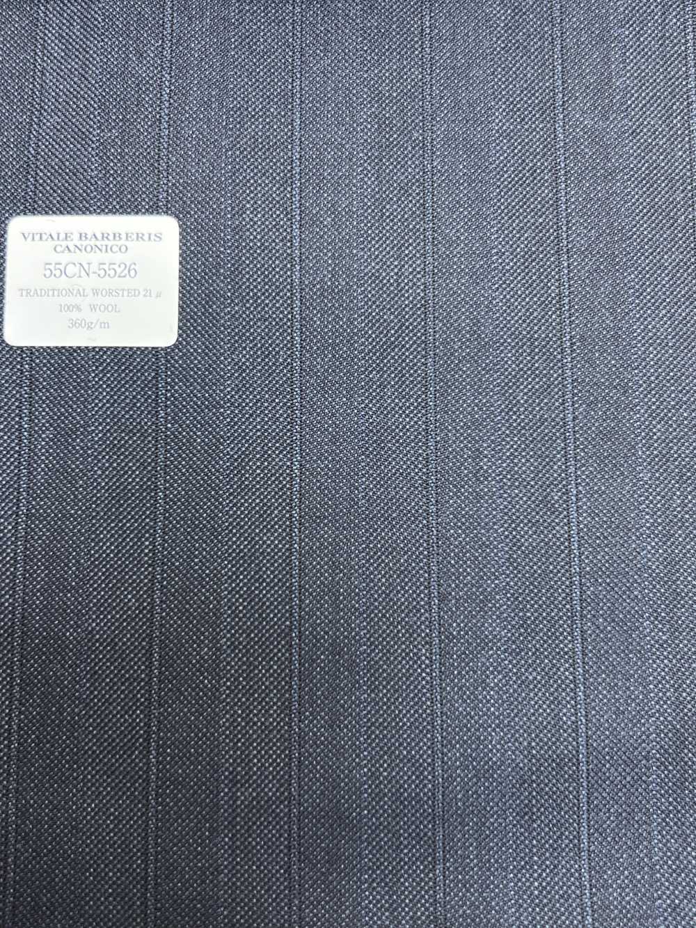 55CN5526 CANONICO TRADITIONAL WORSTED 21μ Navy Stripe[Textile] CANONICO