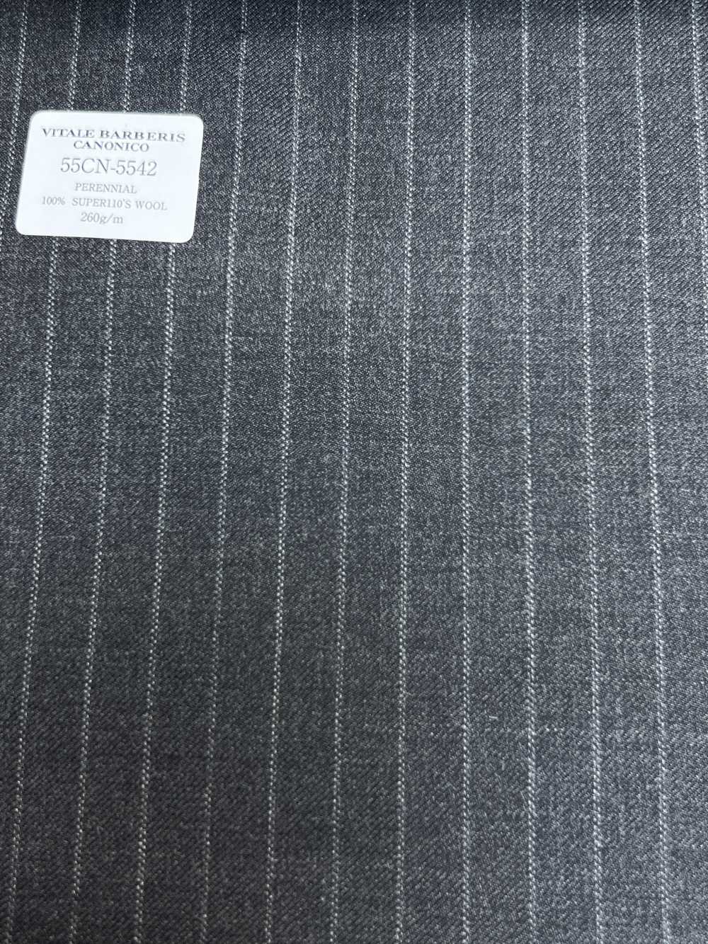 55CN5542 CANONICO PERENNIAL SUPER110'S Charcoal Heaven Gray Stripe[Textile] CANONICO