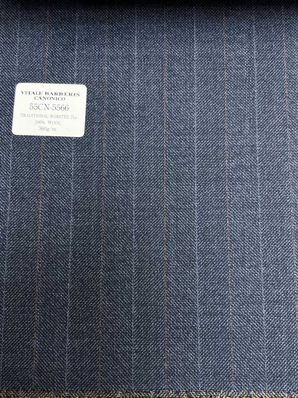 55CN5566 CANONICO TRADITIONAL WORSTED 21μ Navy Alternate Stripe[Textile] CANONICO