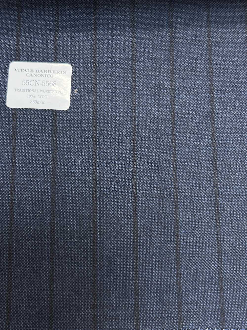 55CN5568 CANONICO TRADITIONAL WORSTED 21μ Navy Stripe[Textile] CANONICO