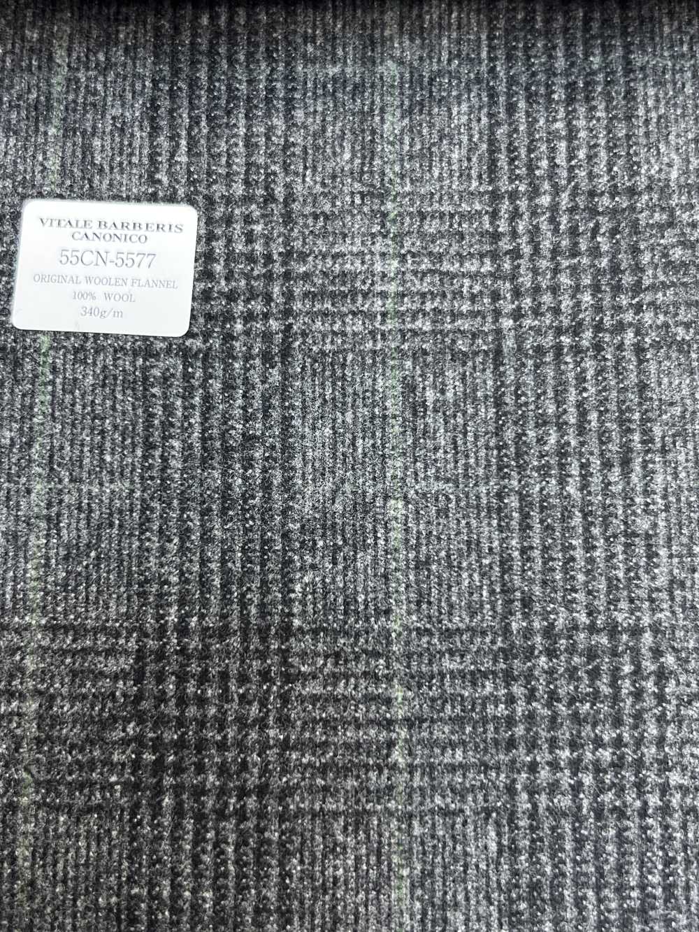 55CN5577 CANONICO ORIGINAL WOOLEN FLANNEL GRAY GLEN CHECK[Textile] CANONICO