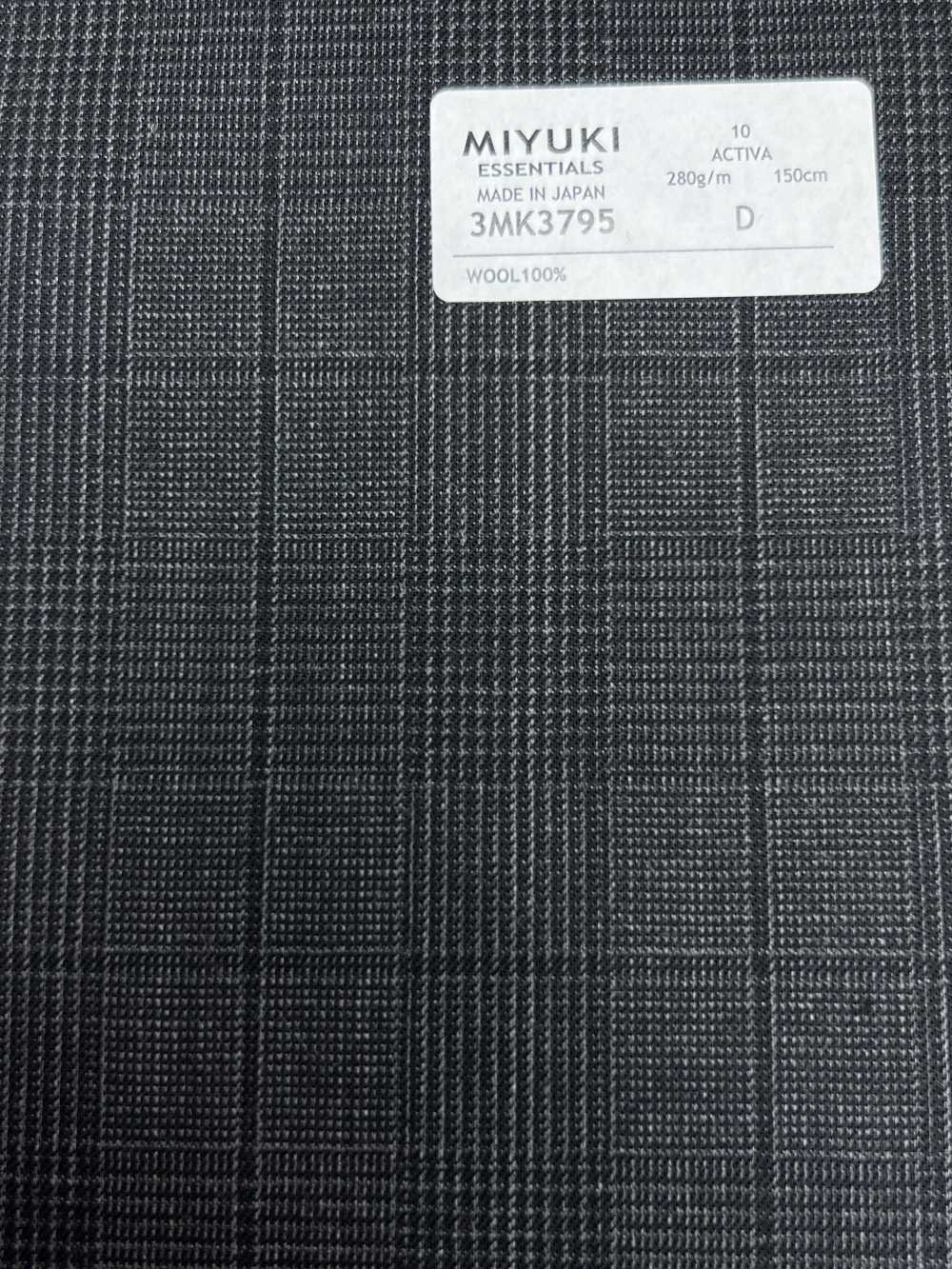 3MK3795 25AW ACTIVA Glen Check Charcoal Heaven Gray[Textile] Miyuki Woolen Mills
