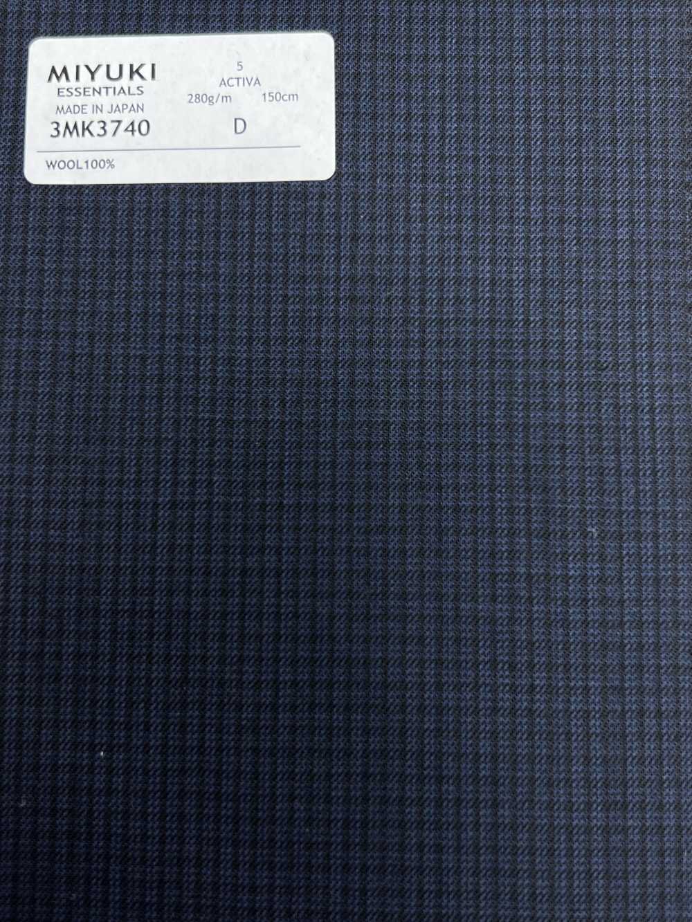3MK3740 25AW ACTIVA Check Navy[Textile] Miyuki Woolen Mills
