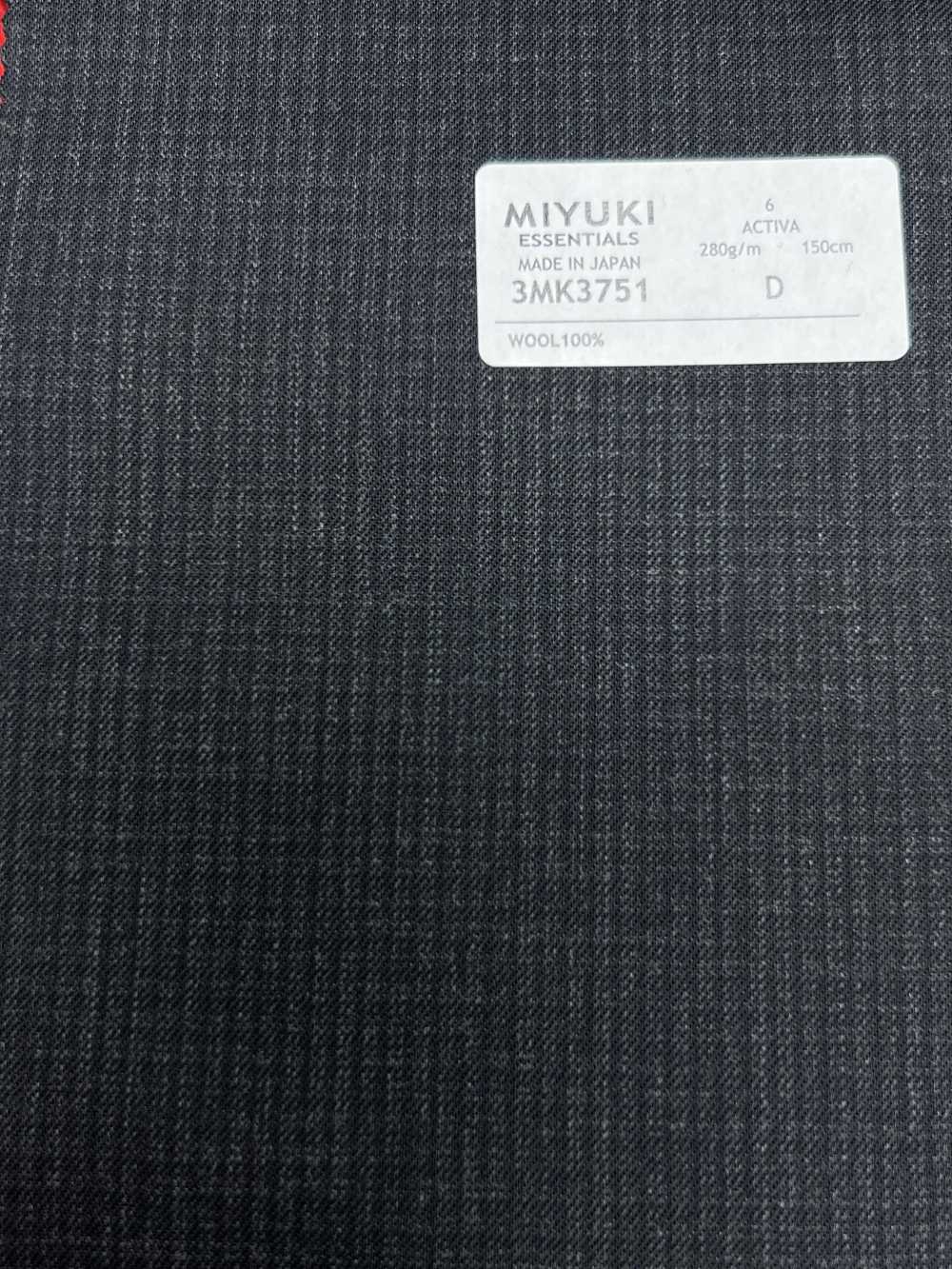 3MK3751 25AW ACTIVA Check Charcoal Heaven Gray[Textile] Miyuki Woolen Mills