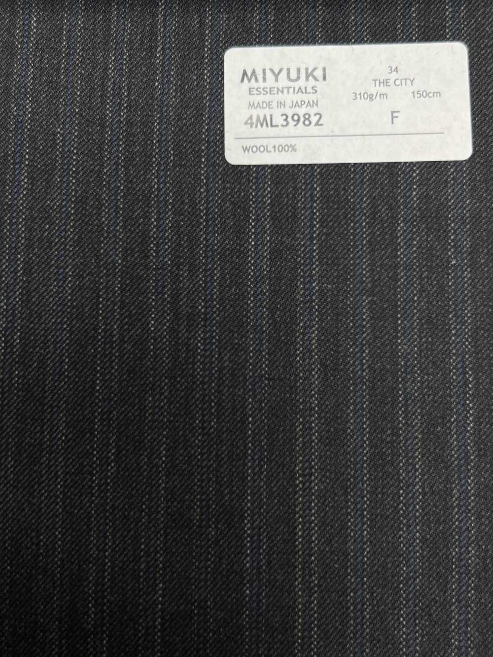 4ML3982 25AW THE CITY Alternate Stripe Charcoal Heaven Gray[Textile] Miyuki Woolen Mills