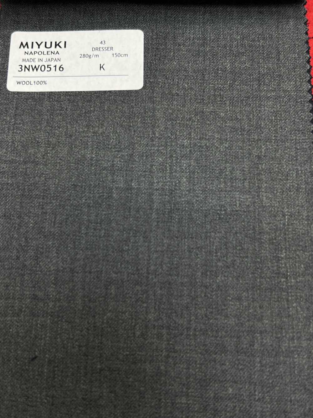 3NW0516 25AW NAPOLENA DRESSER Twill Gray[Textile] Miyuki Woolen Mills