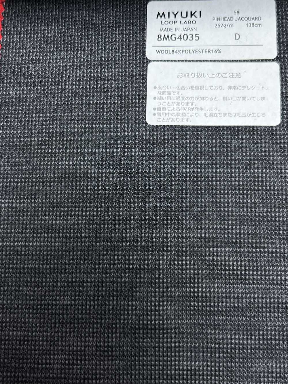 8MG4035 25AW LOOP LABO (Loop Lab) Woven Pattern Gray[Textile] Miyuki Woolen Mills