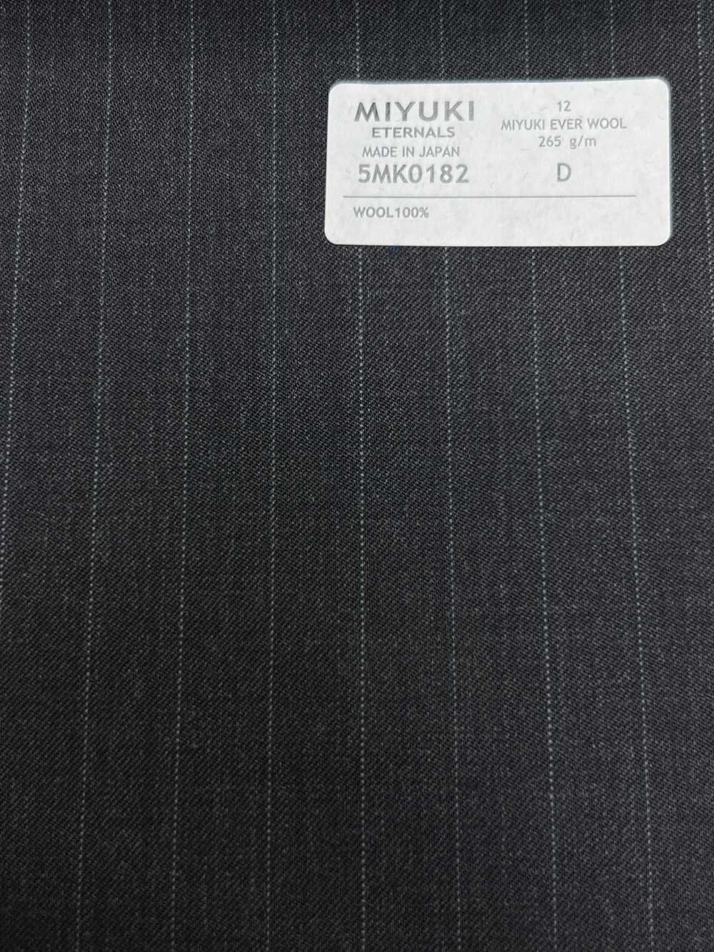 5MK0182 MIYUKI EVER WOOL Striped Charcoal Heaven Gray[Textile] Miyuki Woolen Mills