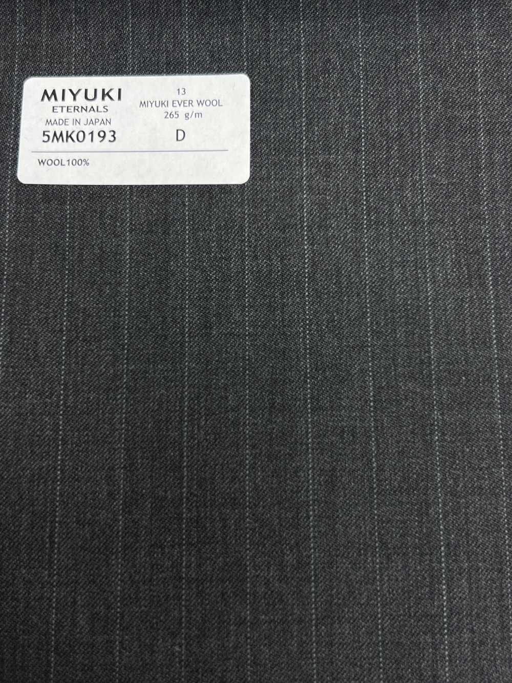 5MK0193 MIYUKI EVER WOOL Striped Gray[Textile] Miyuki Woolen Mills