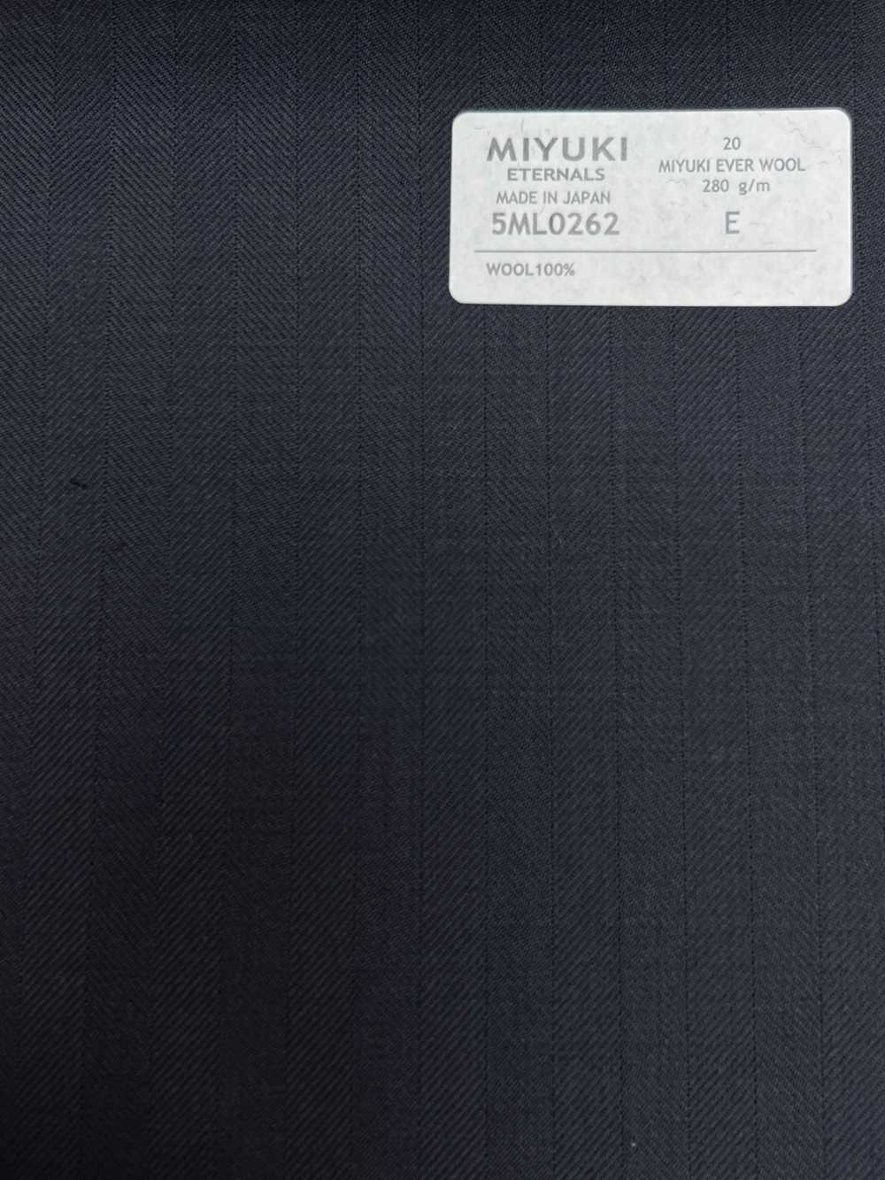 5ML0262 MIYUKI EVER WOOL Herringbone Dark Navy[Textile] Miyuki Woolen Mills