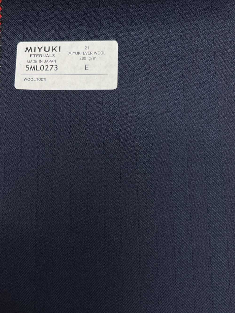 5ML0273 MIYUKI EVER WOOL Herringbone Navy[Textile] Miyuki Woolen Mills