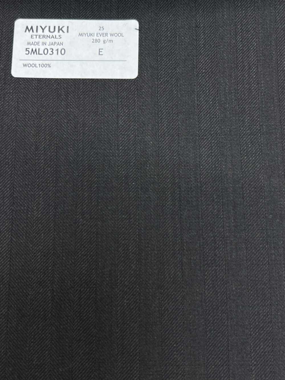 5ML0310 MIYUKI EVER WOOL Herringbone Dark Brown[Textile] Miyuki Woolen Mills