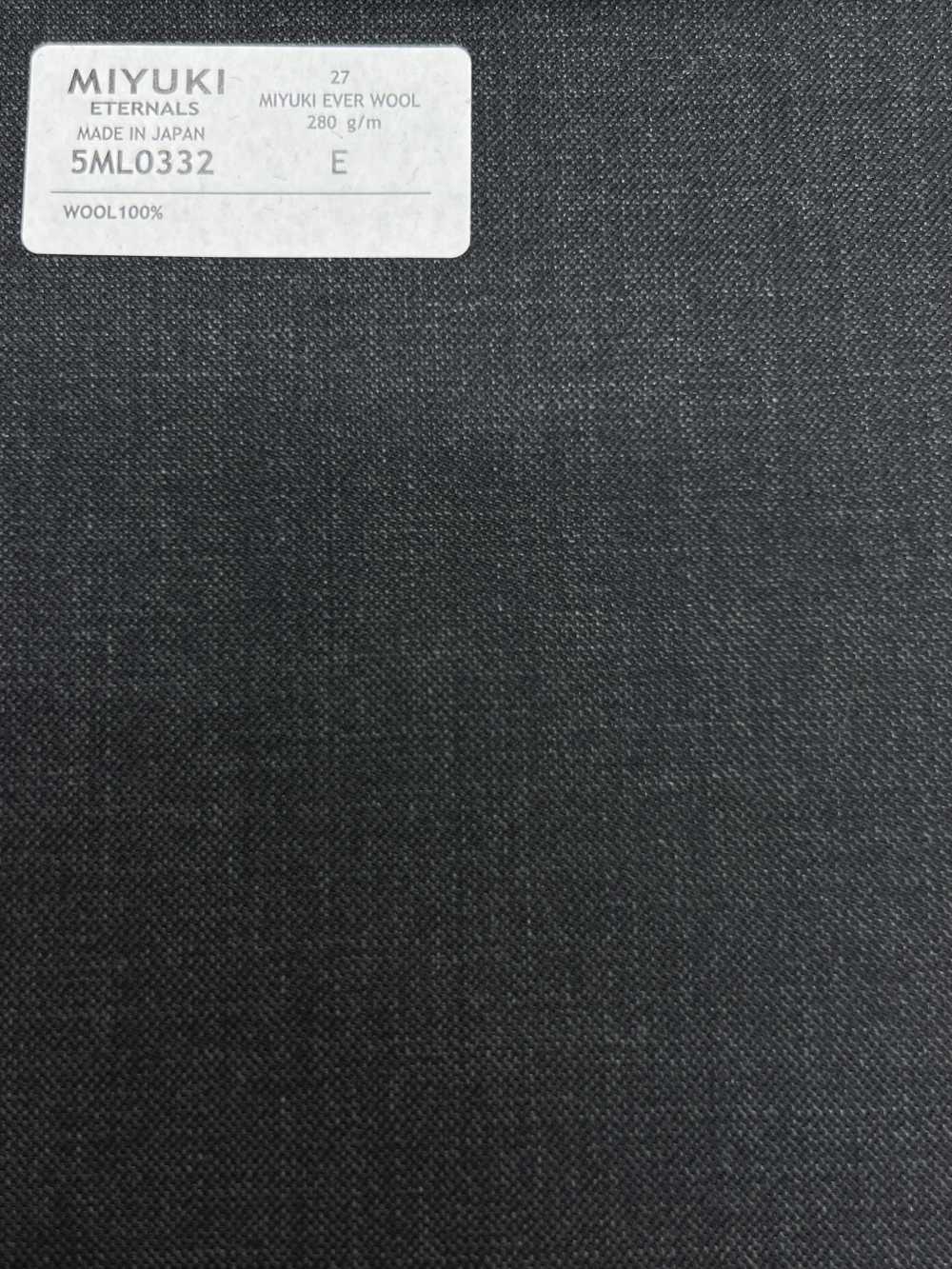 5ML0332 MIYUKI EVER WOOL (Miyuki Everwool) No Pattern Charcoal Heaven Gray[Textile] Miyuki Woolen Mills