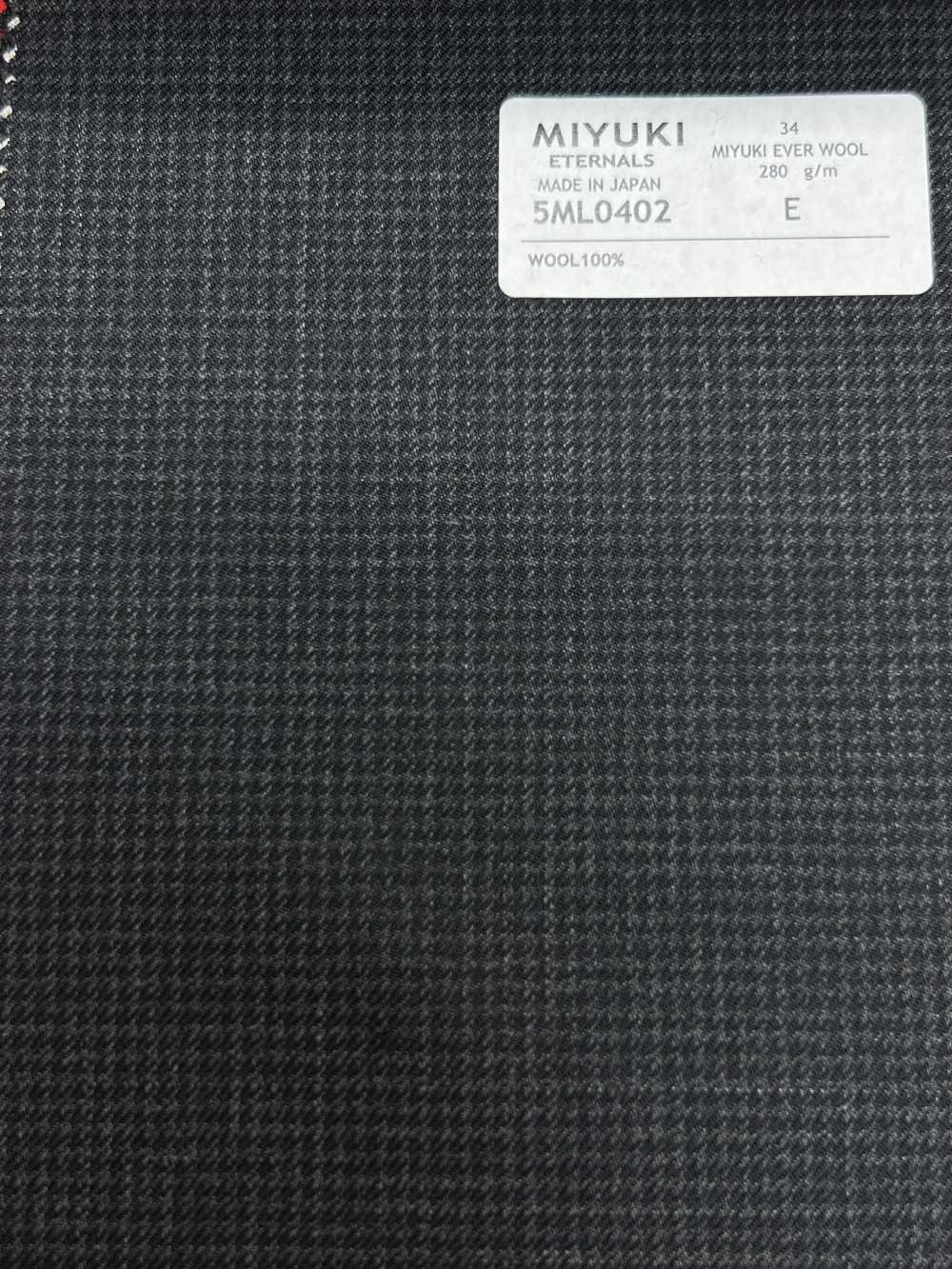 5ML0402 MIYUKI EVER WOOL (Miyuki Everwool) Houndstooth Charcoal Heaven Gray[Textile] Miyuki Woolen Mills