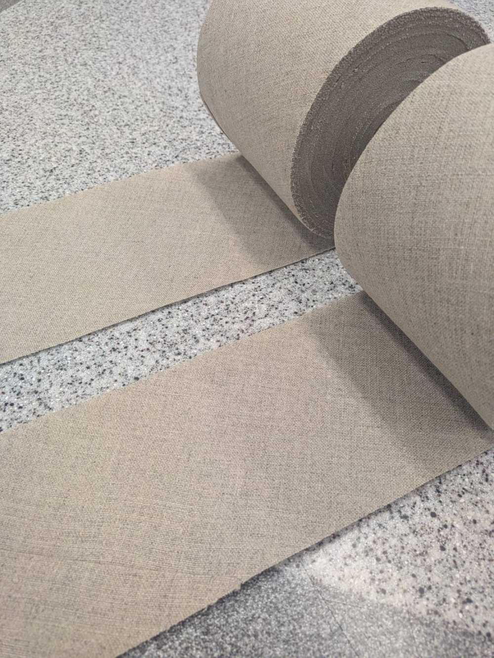3670ES-S Pure Linen Collar Interlining Resin-Finished Elastic Beige Soft Tape No Name