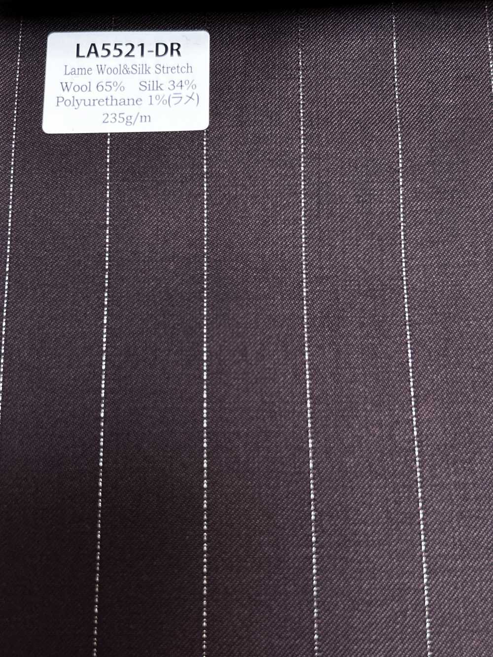 LA5521-DR Classic Japanese Silk Lame Wool Stretch Stripe Dark Red[Textile] HOSOI SYOJI